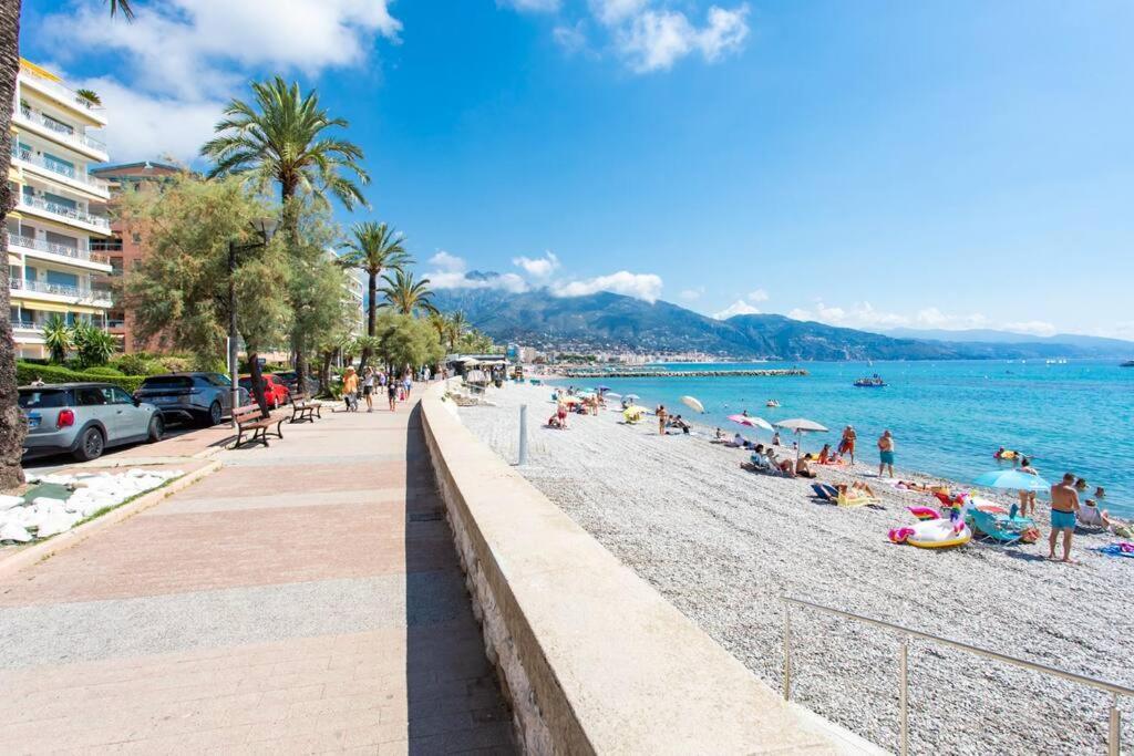 La Perle 2 P Terrasse Vue Mer 1Min Plage Clim Roquebrune-Cap-Martin Exterior foto